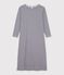 Women's full-length nightdress in stripy cotton blue/white