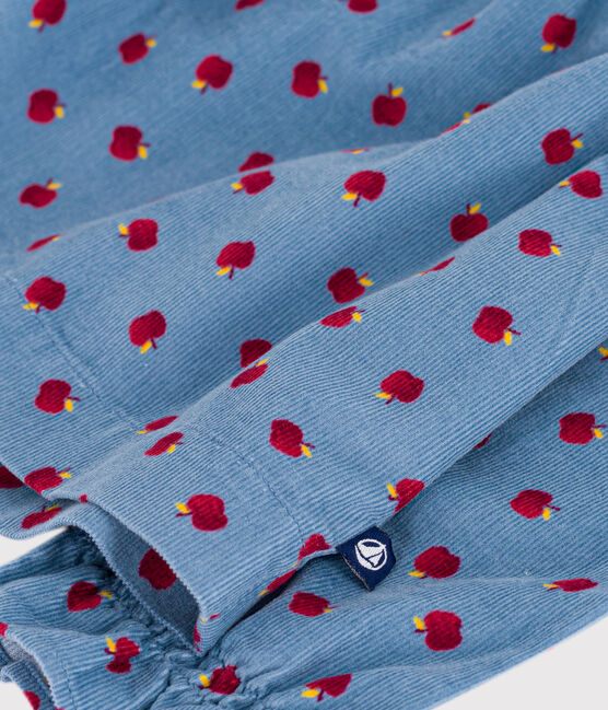 Children's long-sleeved printed corduroy blouse ADRIATIC blue/MULTICO