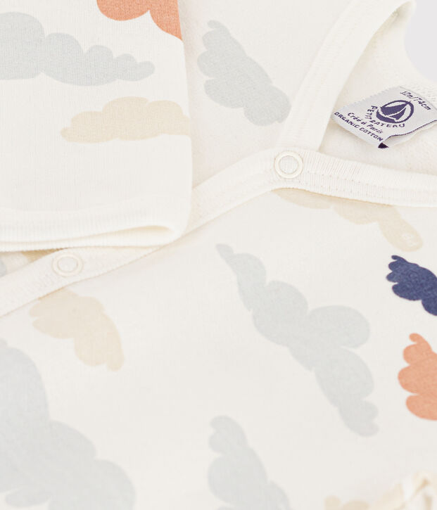 Patterned Fleece Sleepsuit white/multicolor