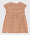 Babies' Striped Short-Sleeved Slub Jersey Dress TOAST /DOLL