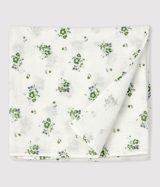 Babies' Floral Cotton Gauze Muslin MARSHMALLOW white/MULTICO white