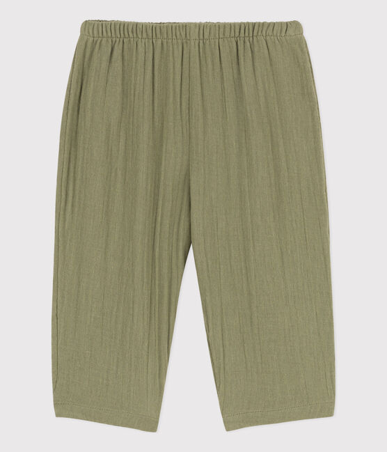 Babies' Cotton Gauze Trousers MARECAGE green