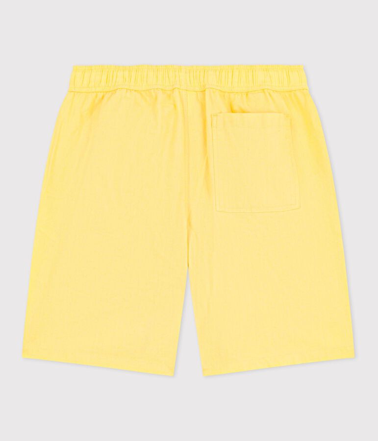 Children's Bermuda shorts in plain cotton yellow