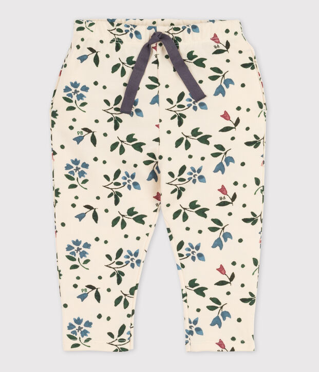 Babies' Print Fleece Trousers Ecru/multicolor