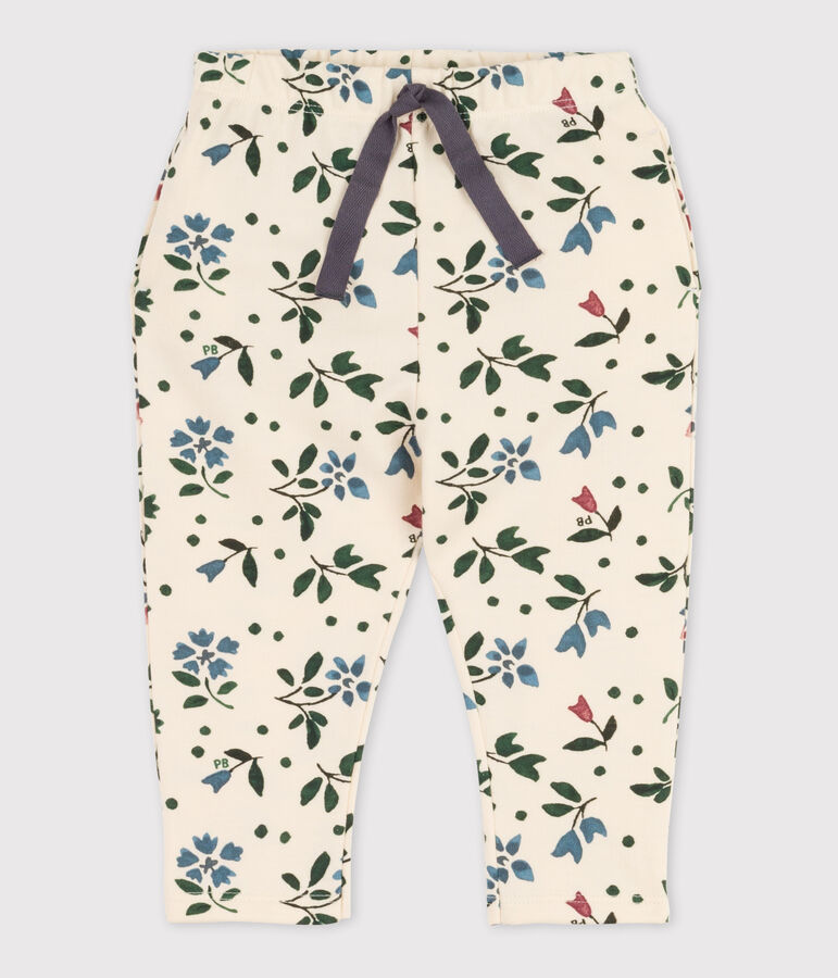 Babies' Print Fleece Trousers Ecru/multicolor