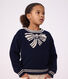 Children's bow pattern wool and cotton jumper