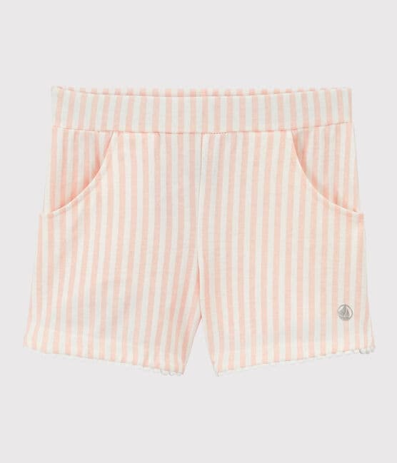 Girls' Jersey Shorts MINOIS pink/MARSHMALLOW white