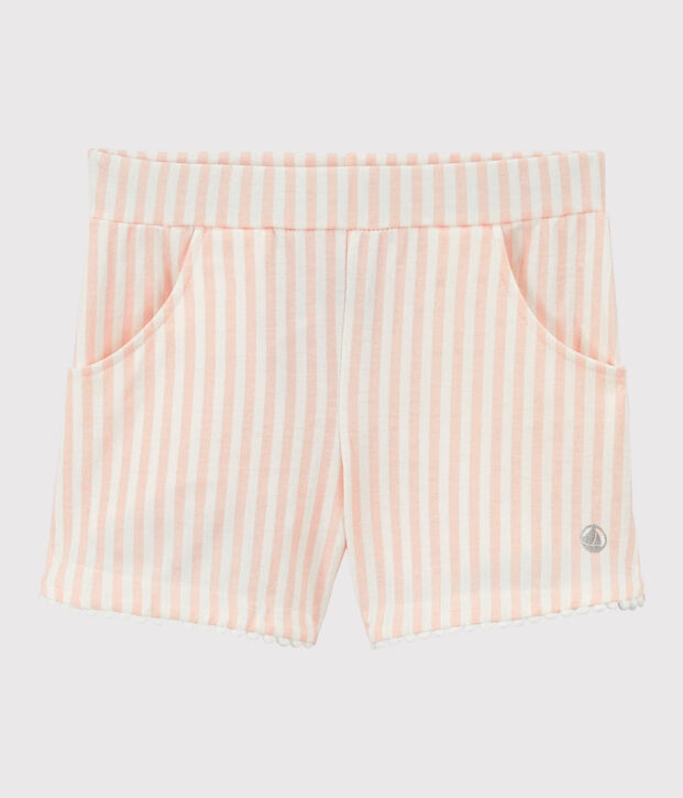 Girls' Jersey Shorts pink/white