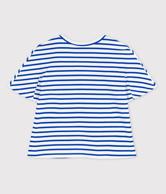 Hyères edition women's Breton top ECUME white/DELFT blue