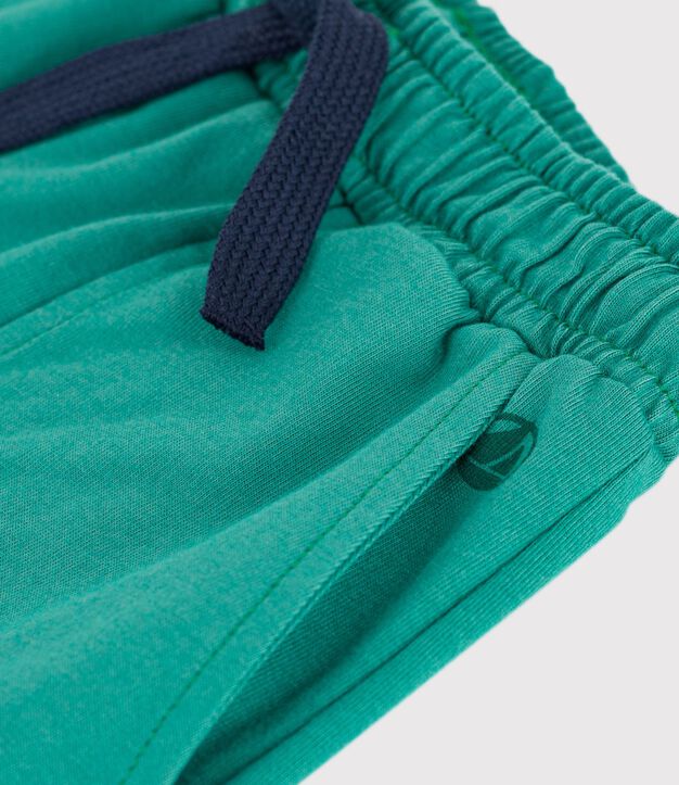 Children's Bermuda shorts in plain cotton green