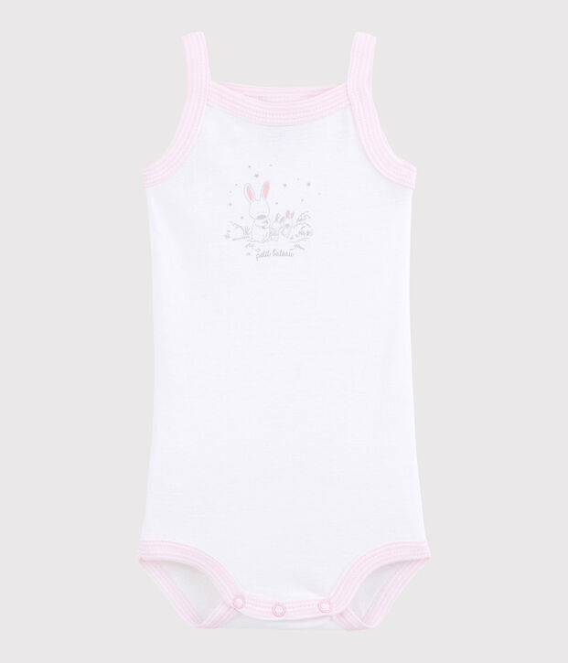 Baby Girls' Strappy Bodysuit white/pink