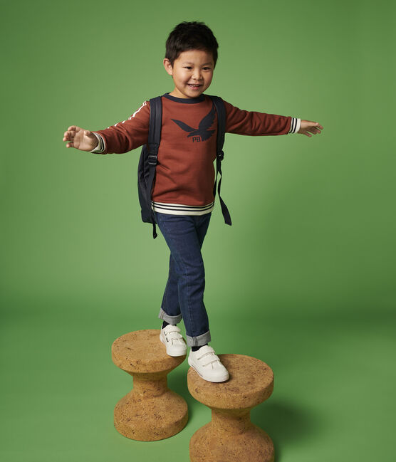 Boys' Fleece Sweatshirt MADRAS orange