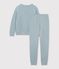 Women's plain cotton terry pyjamas SEDUMBLUE