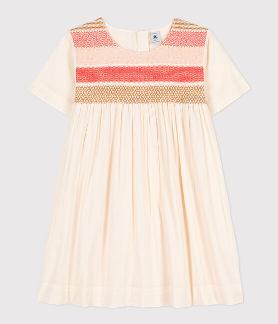 Girls' Poplin Dress AVALANCHE Ecru