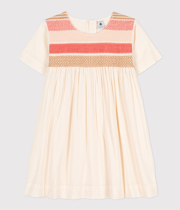 Girls' Poplin Dress Ecru