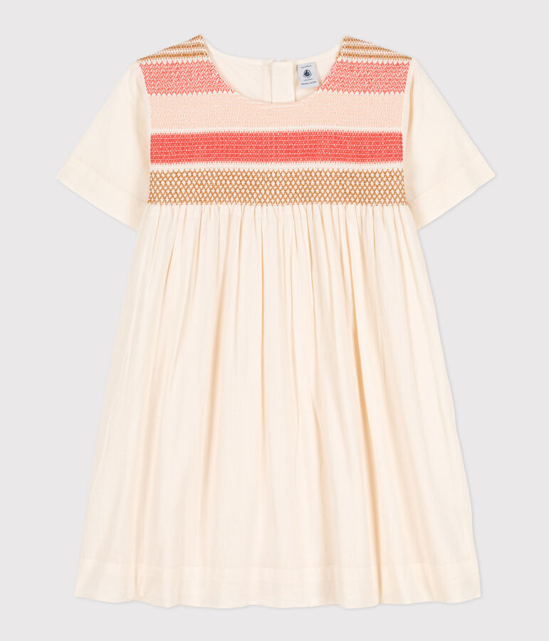 Girls' Poplin Dress Ecru