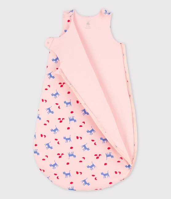 Babies' Printed Cotton Sleeping Bag MINOIS pink/MULTICO white