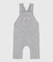 Babies' long dungarees in plain thick cotton FUMEE CHINE grey