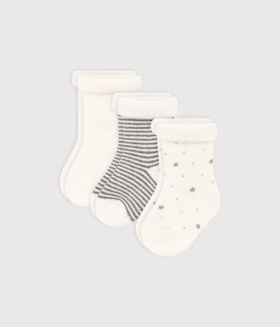 Babies' plain and stripy knit socks - 3-Pack variante 1