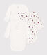 Babies' long-sleeved wrapover cotton bodysuits - 3-Pack