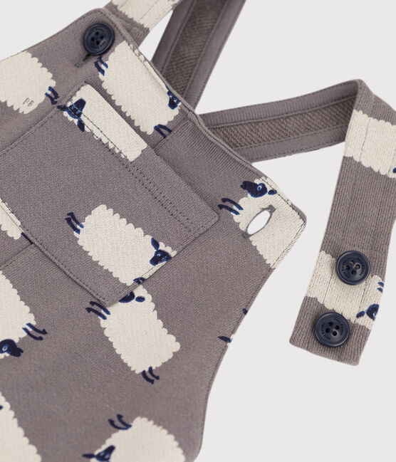 Babies' Sheep Print Long Fleece Dungarees BONGRIS /MULTICO