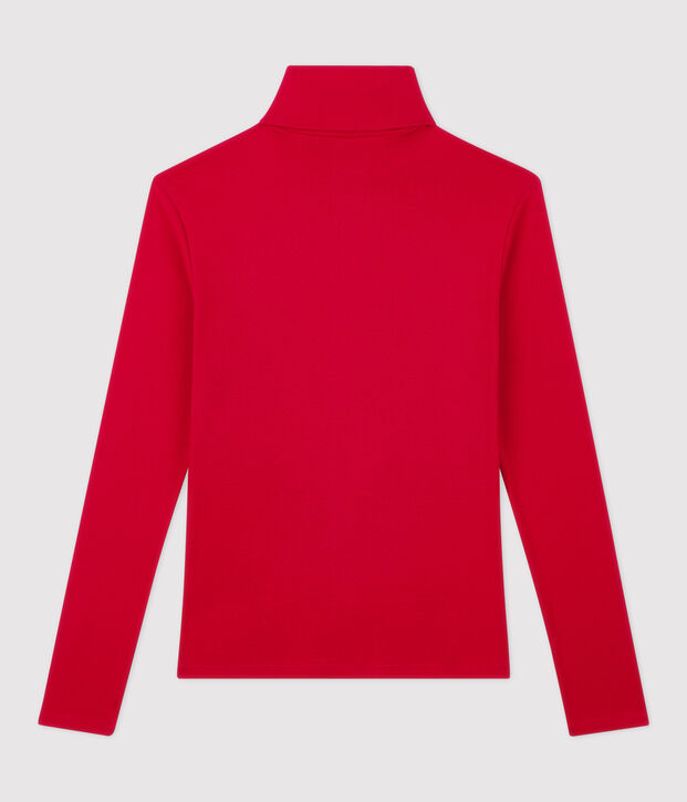 Women's Iconic Cotton Polo Neck red