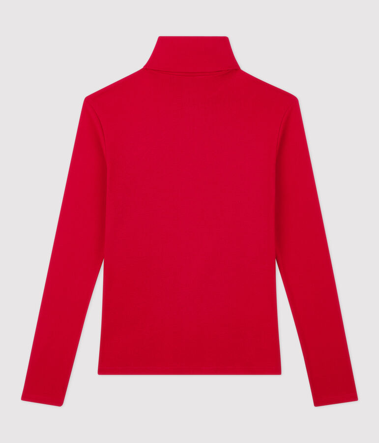 Women's Iconic Cotton Polo Neck red