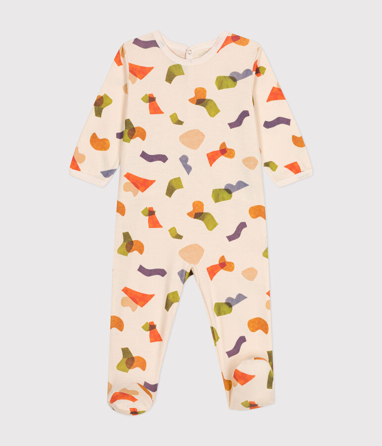 Babies' Printed Cotton Pyjamas Ecru/multicolor