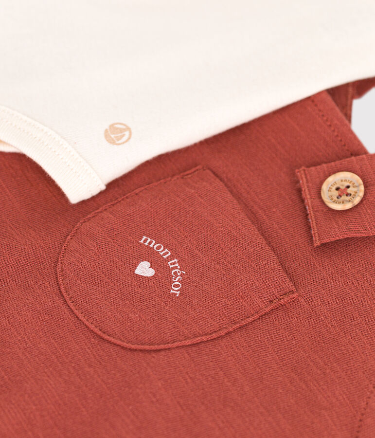 Babies' Slub Jersey Dungaree Set brown