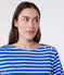 Women's long-sleeved cotton Breton top PERSE blue/MARSHMALLOW white