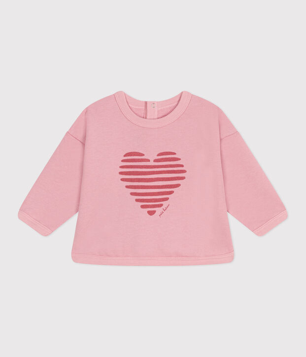 Plain cotton baby sweatshirt pink