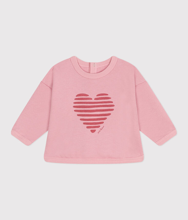 Plain cotton baby sweatshirt pink