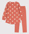 Girls' Heart Patterned Fleece/Cotton Nightdress with Leggings BRANDY /AVALANCHE