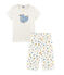 Girls' short Pyjamas MARSHMALLOW white/MULTICO white