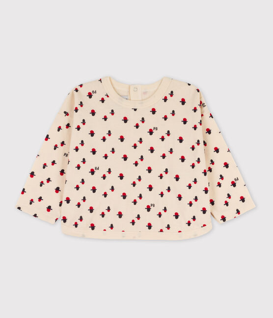 Babies' Long-Sleeved T-shirt Printed tube knit AVALANCHE white/MULTICO