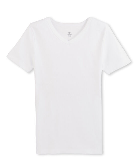 Men's short-sleeved v-neck t-shirt ECUME white