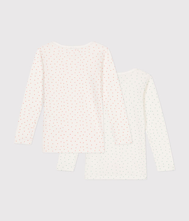 Girls' Heart Long-Sleeved Cotton T-Shirts - 2-Pack multicolor