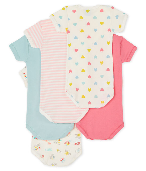 Baby Girls' Short-Sleeved Bodysuit - 5-Piece Set multicolor