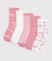 Children's plain and flower-print cotton socks - 5-Pack variante 1