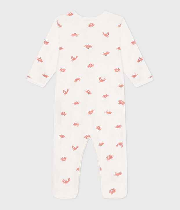 Babies' crab pattern cotton pyjamas white/multicolor