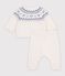 Jacquard knit outfit for babies blue/blue