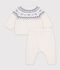 Jacquard knit outfit for babies blue/blue