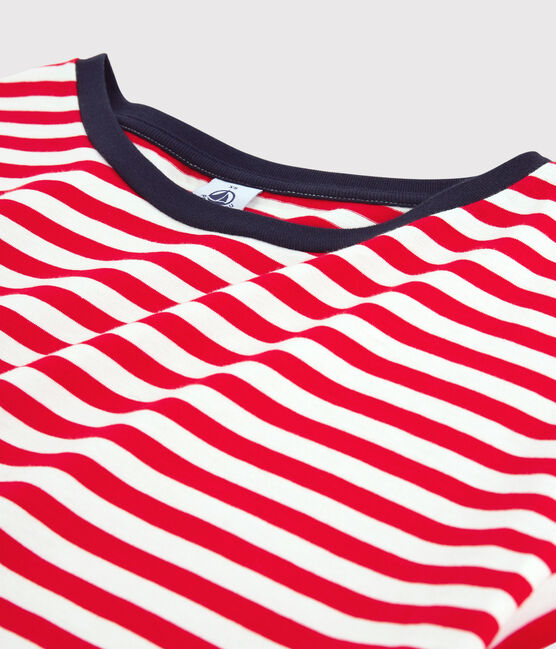 Women's BOXY Cotton T-Shirt PEPS red/MARSHMALLOW white