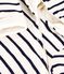Baby's striped hooded all-in-one white/blue
