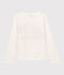 Girls' Long-Sleeved Cotton T-Shirt MARSHMALLOW white