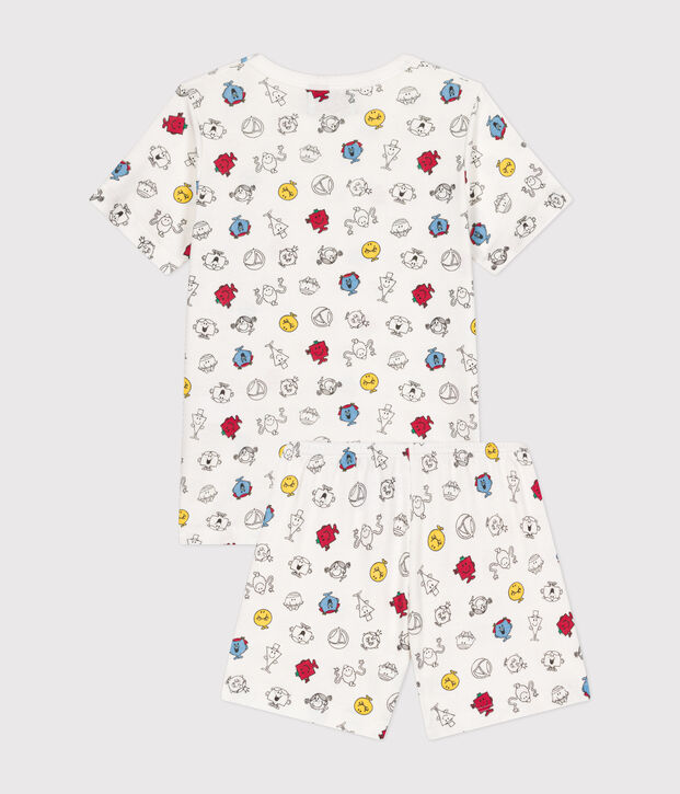 Children's Mr. Men and Little Miss short cotton pyjamas white/multicolor