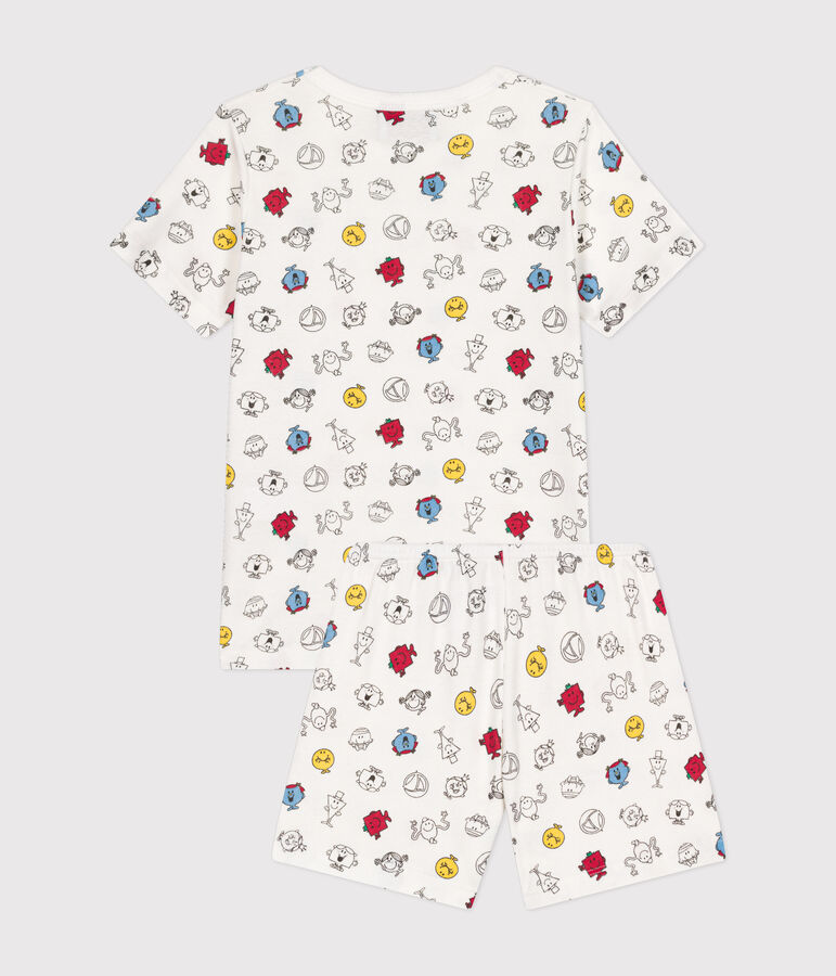 Children's Mr. Men and Little Miss short cotton pyjamas white/multicolor