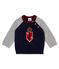 Baby boy's wool and cotton knit sweater SMOKING blue/SUBWAY grey
