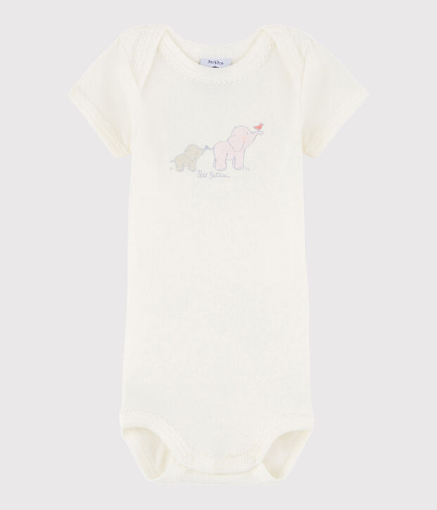 Baby Girls' Short-Sleeved Bodysuit white