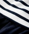 Girls' Organic Cotton Jersey and Gauze Dress MARSHMALLOW white/SMOKING blue
